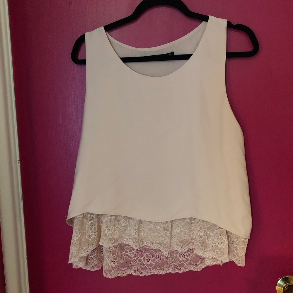 NWOT Zara Tank Top w/ Lace Detail - Picture 1 of 6